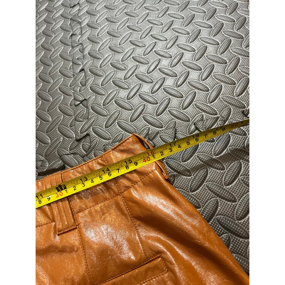 FREE PEOPLE Star Crossed Lovers Straight Pants‎ Vegan Leather Womens Size 8 - Picture 10 of 11